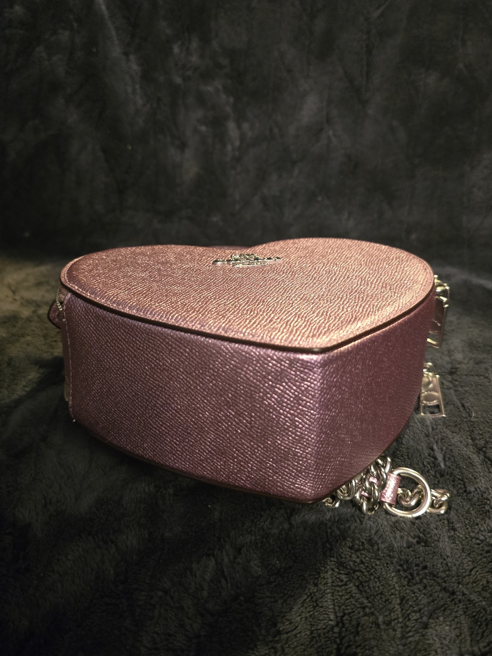 Coach Metallic Pink Heart-Shaped Mini Crossbody - Picture 7 of 7
